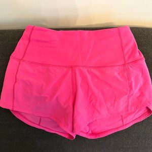 Lululemon Speed Up High-Rise Lined Short 2.5 " Sonic Pink, Size 0
